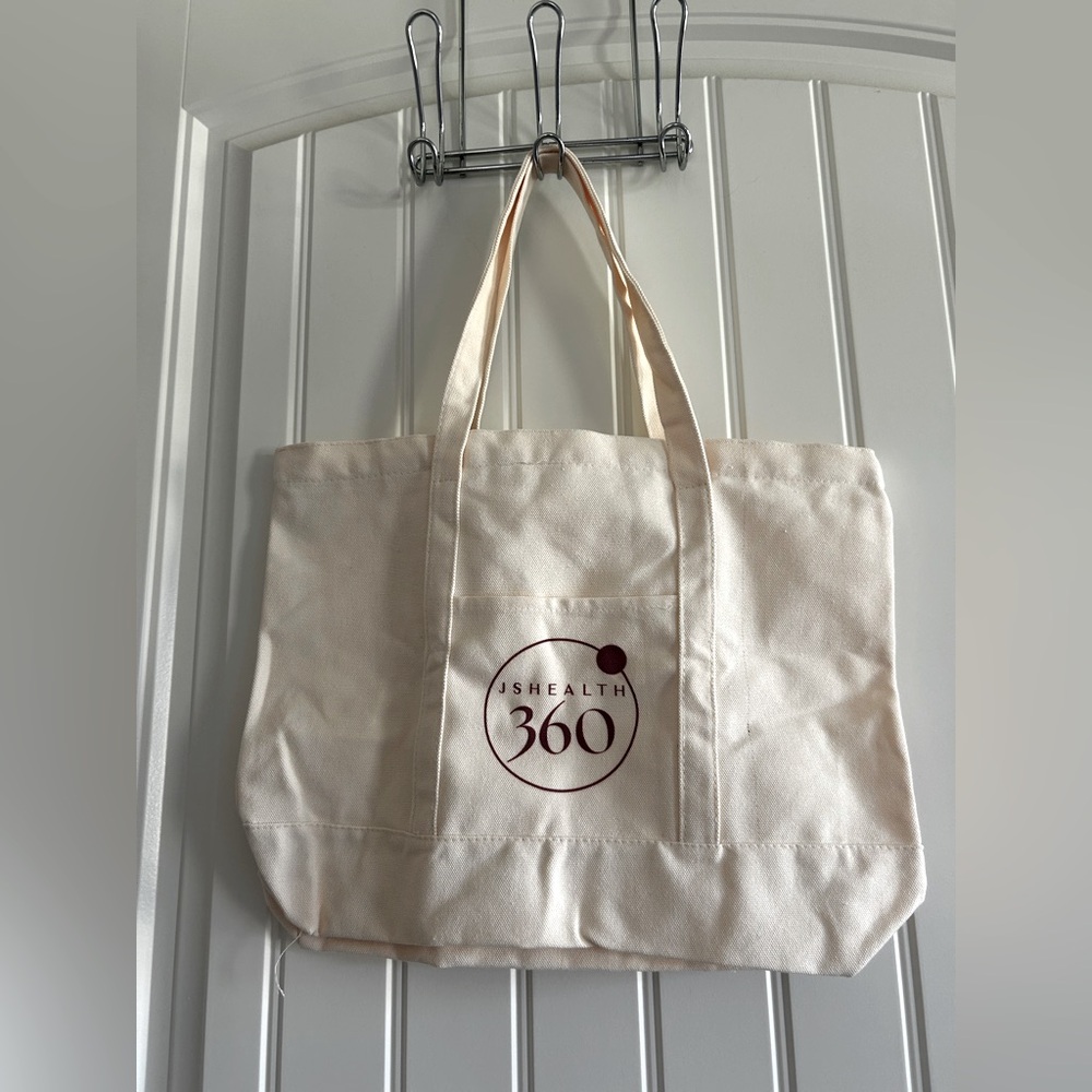 JS HEALTH cotton tote bag with zipper -NEW!!